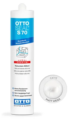 Produktbild von Ottoseal S70 Premium-Naturstein-Silikon 310ml Farbe: Matt-weiß C6112