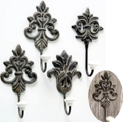 Produktbild von LS-LebenStil 2 Vintage Kleiderhaken 15cm Braun Garderobenhaken Wandhaken Mantelhaken Handtuchhaken Flur Schlafzimmer Badezimmer Jacken Mäntel Handtuch