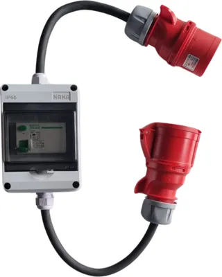 Produktbild von CEE Starkstrom Adapter mit FI Schalter Kupplung Stecker 16A 32A  5x2,5 16A auf 16A