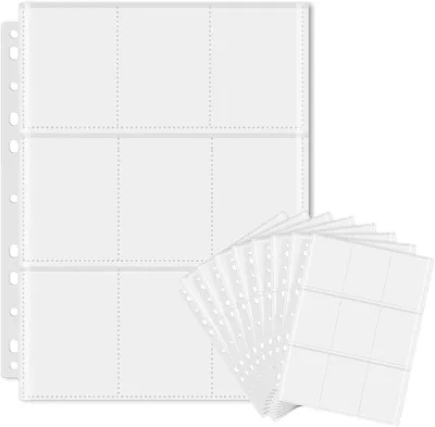 Productafbeelding van Verzamelkartenalbum met 900 vakjes, verzamelkaarthoesjes, verzamelkaartenaccessoires, 50 pagina's, dubbelzijdig, 9 vakjes per pagina, transparante kaarthoesjes, verzamelalbum voor spelkaarten