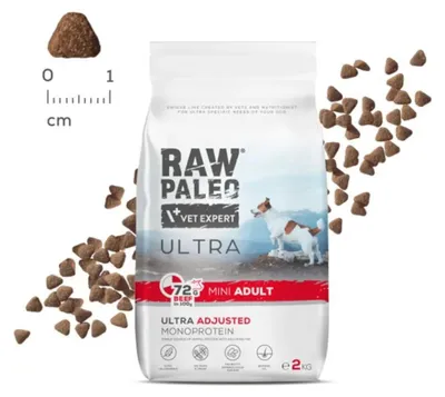 Zdjęcie produktu dla Sucha karma VetExpert Raw Paleo Ultra Wołowina Mini Adult 2kg