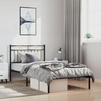 Imagen del producto de Estructura de cama metálica con cabecero y espacio de almacenamiento