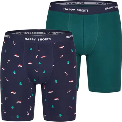 Produktbild von Happy Shorts Herren Langer Boxer 2-Pack XMAS Boxer Briefs - Christmas - Größe XL