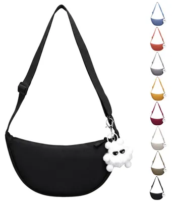 Produktbild von Crossbody Bag Damen Umhängetasche Halbmond Tasche Nylon Halfmoon Bag
