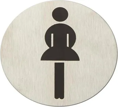 Produktbild von Famanu Türschild Damen WC - Selbstklebend aus Edelstahl