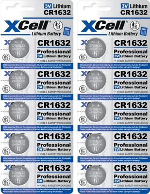 Produktbild von 10x XCell Lithium-Knopfzelle CR1632 3V/130mAh (2x 5er-Blister)