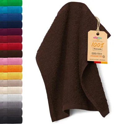 Produktbild von EllaTex PARIS Seiftuch 30x30 cm – 100% Baumwolle, 500 g/m² Frottier, flauschig & saugstark, in Farbe: Chocolate