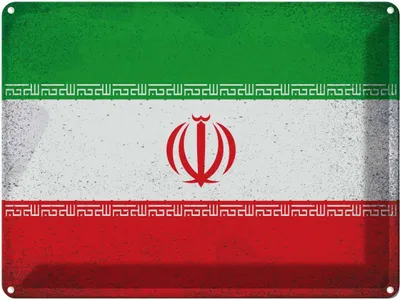 Produktbild von vianmo Blechschild 30x40 cm Iran Flagge Fahne Wappen