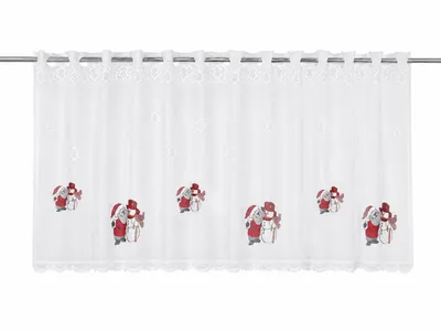 Produktbild von Scheibengardine Weihnachtsmann Weihnachten HxB 50x135cm Winter Schneemann 2374