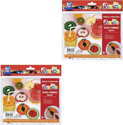 Produktbild von 2 Sets Bügelperlen Obstuntersetzer