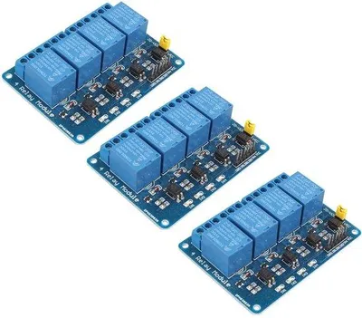 Productafbeelding van 3 Stuks 4-Kanaals Relais Module - Universele 5V Controlekaart voor Microcontrollers en IoT