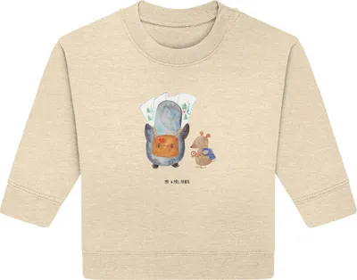 Produktbild von Mr. & Mrs. Panda Organic Baby Pullover Pinguin & Maus Wanderer 12. - 18. Monat - Natural Raw - Geschenk, Bullover, Wandern, Abenteurer, Abenteuer, Ausflug