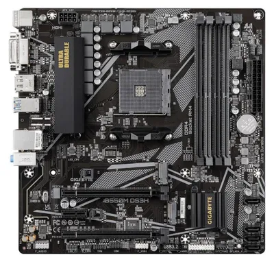 Zdjęcie produktu dla GIGABYTE B550M DS3H, AMD, Socket AM4, AMD Ryzen 3000 Series, AMD Ryzen 4000 Series, AMD Ryzen 5000 Series, Socket AM4, DDR4-SDRAM, 128 GB