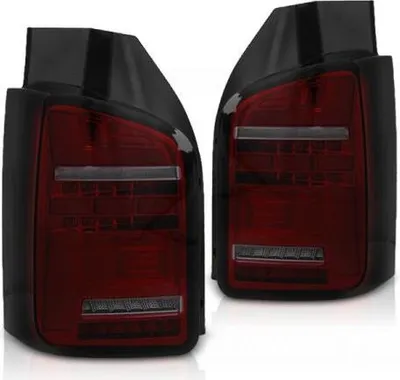Produktbild von Voll LED Lightbar Rückleuchten passend für VW T5 Bj. 03-09 Rot/Smoke dynamischer Blinker