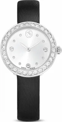 Zdjęcie produktu dla Swarovski Matrix Tennis Uhr, Schweizer Produktion, Lederarmband, Schwarz, Edelstahl MATRIX TENNIS:LS BLACK/WHT/STS 5706663