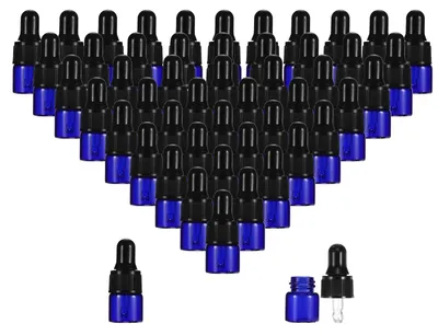 Produktbild von 50 Stück 1 ml Glas-Dropperfläschchen mit Pipette