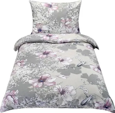 Immagine prodotto di Biancheria da letto in cotone con tasca da hotel - Grigio - 140x200, 70x90