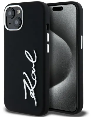 Immagine prodotto di Custodia Karl Lagerfeld Silicone Metal Script Logo Do Iphone 15 Czarny