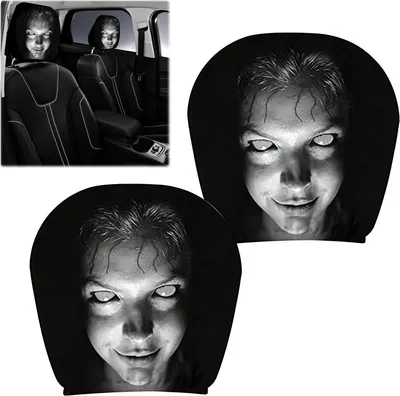 Produktbild von Auto Kopfstützenbezüge, 2 Stück, Spukgesicht, Halloween Dekoration für das Auto