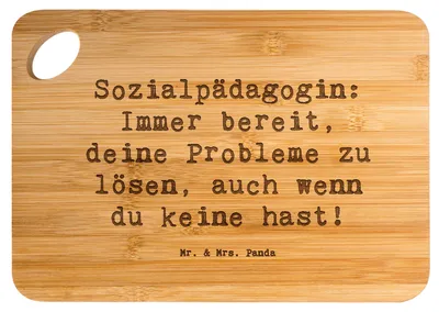 Produktbild von Mr. & Mrs. Panda Holzbrett Spruch Sozialpädagogin Helferherz - Transparent - Geschenk, Beruf, Geschenke für Berufstätige, Glaube an Menschen, Sozialpädagogik, vesperbrett