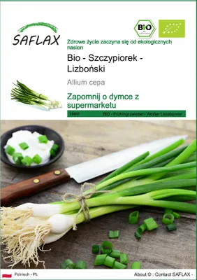Zdjęcie produktu dla SAFLAX - Bio - Szczypiorek - Lizboński - 150 Nasiona - Allium cepa