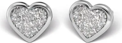 Obrázek produktu pro Studex Silver Heart Glitter bílé náušnice, 5mm, 7524-3564