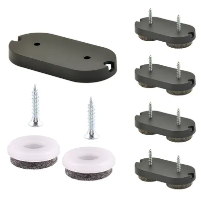 Produktbild von WAGNER QuickClick® Woll-Filzgleiter ULTRASOFT - zum Schrauben, 4x Basis, je 8x Schraube & Einsatz 52 x 25 mm, DE Ware - 15781200