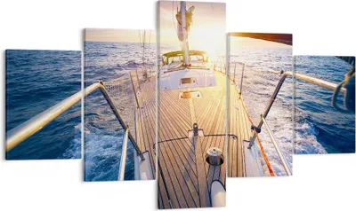 Produktbild von Bild auf Leinwand - Leinwandbild - Segelboot Meer - 125x70cm - Wand Bild - Wanddeko - Wandbilder - Leinwanddruck - Bilder - Kunstdruck - Wanddekoration - Leinwand bilder - Wandkunst - EA125x70-4076