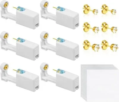 Produktbild von Schmerzfreies Einweg-Ohrlochstechpistolen-Set – DIY, sicher, aseptisch – inklusive 10 Ohrsteckern
