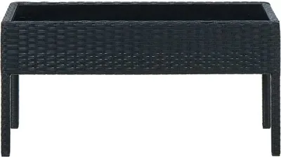 Produktbild von vidaXL Zahradní stůl černý 75x40x37 cm Poly ratan