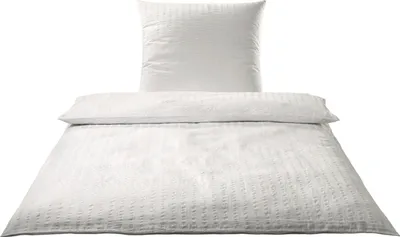 Produktbild von Elegante Seersucker Bettwäschegarnitur Chelsea Farbe wollweiss Größe 200x220+2x80x80cm