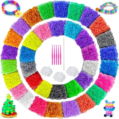 Obrázok produktu pre Set Loom Bands 7500 kusov, 36 farieb, gumičky, pre kreatívne DIY projekty
