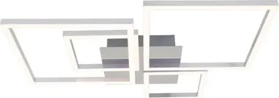 Obrázok produktu pre Stropné svietidlo BRILONER FRAME LED, otočné, s možnosťou postupného stmievania, teplé biele svetlo, pamäťová funkcia, strieborná farba, 75 x 47 x 7,3 cm