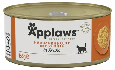 Productafbeelding van Applaws Natuurlijk natvoer voor katten, in blikjes, met kipfilet en pompoen