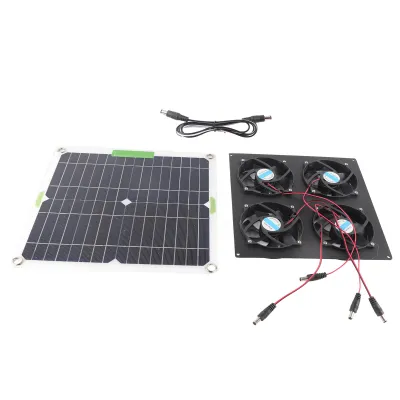 Obrázek produktu pro Sada solárních panelů, solární ventilátor, solární ventilátor, solární ventilátor, solární skleníkový ventilátor, venkovní solární ventilátor