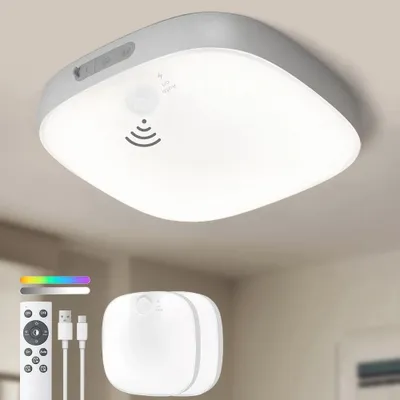 Produktbild von Wasserdichte Duschlampe - LED-Deckenleuchte - IP65 - 18 Farben - Wiederaufladbarer Akku - Touch- und Fernbedienung - Dimmbar - Magnetisch