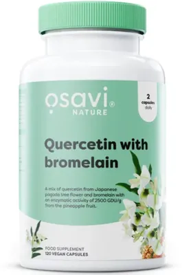 Imagen del producto de Quercetina con bromelina – 120 cápsulas veganas – FlaviPure® – 500 mg de quercetina – Osavi