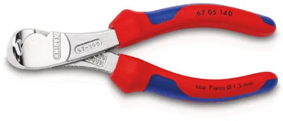 Produktbild von Knipex 67 05 140, Pinzette, Chrom-Vanadium-Stahl, Kunststoff, Blau, Rot, 140 mm, 176 g