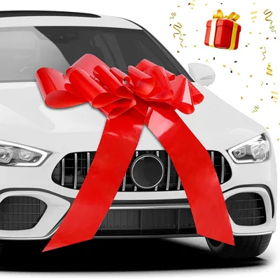 Productafbeelding van Grote autostrik - Gigantische cadeaustrik 76 cm - 30 inch - Herbruikbaar Grote strik voor auto - Fiets - Kerst - Rood