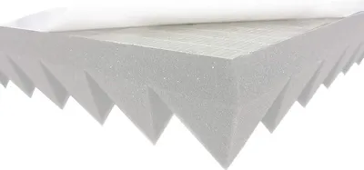 Produktbild von AKUSTIKSCHAUMSTOFF PYRAMIDENSCHAUMSTOFFE Selbstklebend 28 - Py ca. 50x50x6 grau = ca. 7 m² Schallabsorptionsplatten  Akustische Korrektur Akustik Dämmung