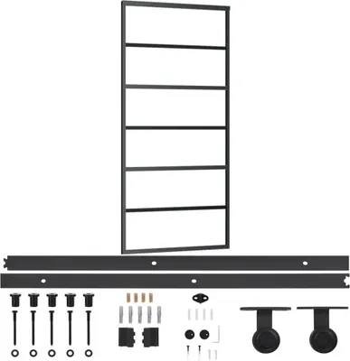 Produktbild von vidaXL Schiebetür mit Beschlag ESG-Glas & Aluminium 90x205 cm