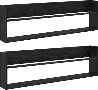 Obrázek produktu pro vidaXL Stojan na časopisy 2 ks černý dubový vzhled 100 x 12 x 30 cm