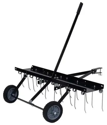 Produktbild von Rasenlüfter für Aufsitzmäher - Vertikutierer 100 cm Arbeitsbreite - Anbaugerät - 102x85x37 cm - Schwarz