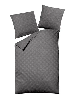 Produktbild von Dormisette Fein Flanell Bettwäsche 135x200 grau Kreise uni Melange 1032-95