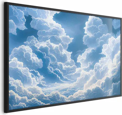Produktbild von Posterpapier Poster - Blue Sky Breaking Through White, Fluffy Clouds 42x29.7 cm Muster b-H-10046-ao-a