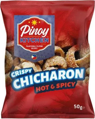 Immagine prodotto di Pinoy Kitchen | Chicharon Hot & Spicy - 50 g - Cotiche di maiale croccanti - Piccanti - Snack filippini
