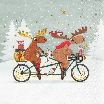 Produktbild von 20 Servietten Tandem Moose - Winterelche auf Tandem 33x33cm