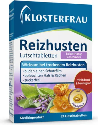 Produktbild von Klosterfrau Reizhusten 24 Lutschtabletten Salbei Honig