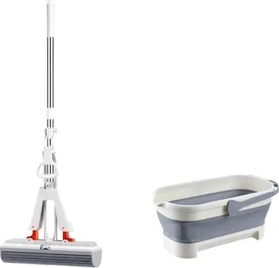 Produktbild von Wischmopp-Set mit Eimer, 28 cm, 125 cm, für Küche