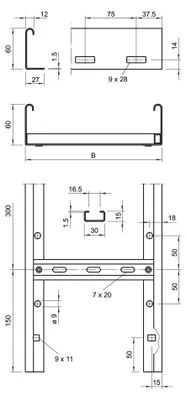 Obrázek produktu pro OBO BETTERMANN kabelový žebřík děrovaný š.VS Sp.60x200x3000 3 metry